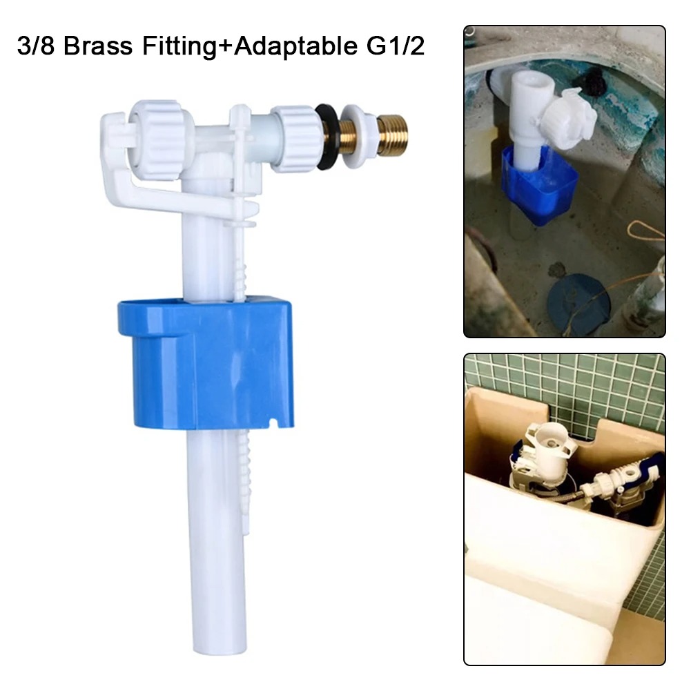 Válvula de Enchimento de Sanita Universal Entrada Lateral G3/8 e G1/2 - Branco/Azul