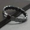 Pulseira Elástica de Hematita Natural Terapêutica Unissex