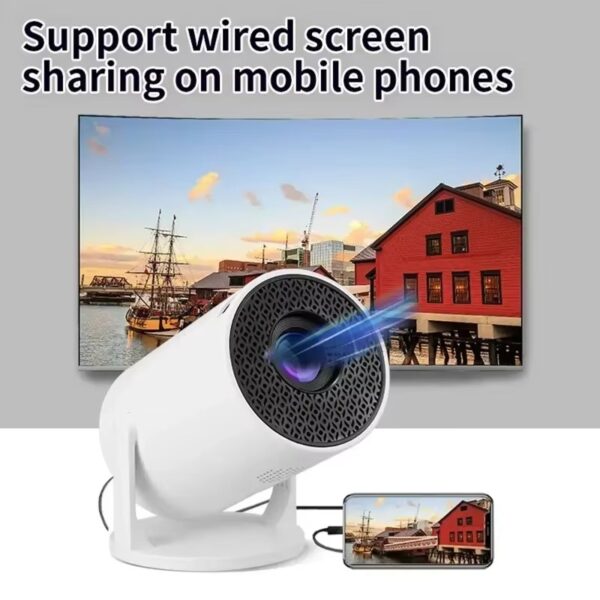 Mini Projetor Inteligente HY300 Android 13 Suporte 4K WiFi 6 BT5.0 - Branco