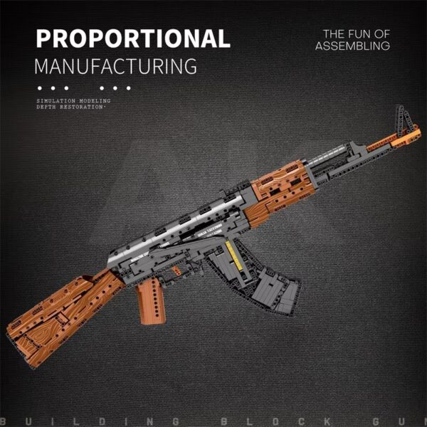 Blocos de Construção AK47 Arma Militar de Assalto com Peças DIY - Preto
