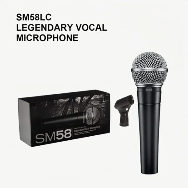 Microfone Dinâmico Lokchonk SM58LC Cardióide para Canto e Palco - Preto