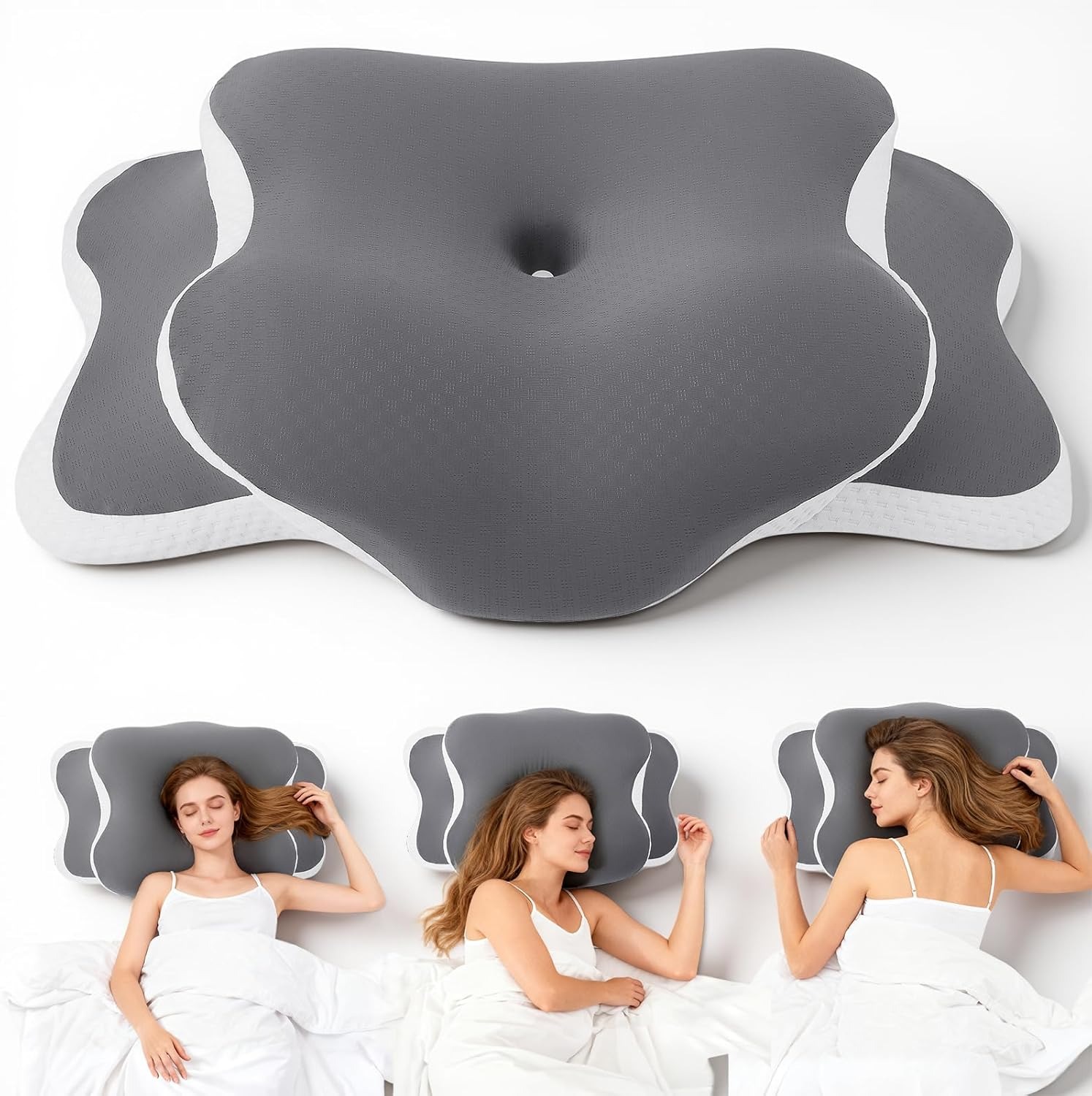 (63x40cm) Almofada CervicalViscoelástica Ergonómica Anti-ressono - TLPEMN PL-EAR