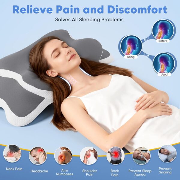 (63x40cm) Almofada CervicalViscoelástica Ergonómica Anti-ressono - TLPEMN PL-EAR
