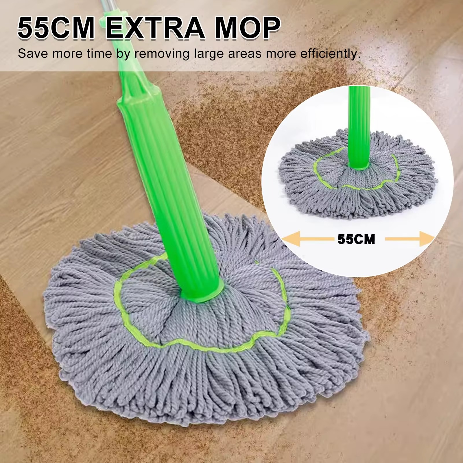 Mopa de Limpeza Microfibra 2 em 1 Ajustável Giratório 360º