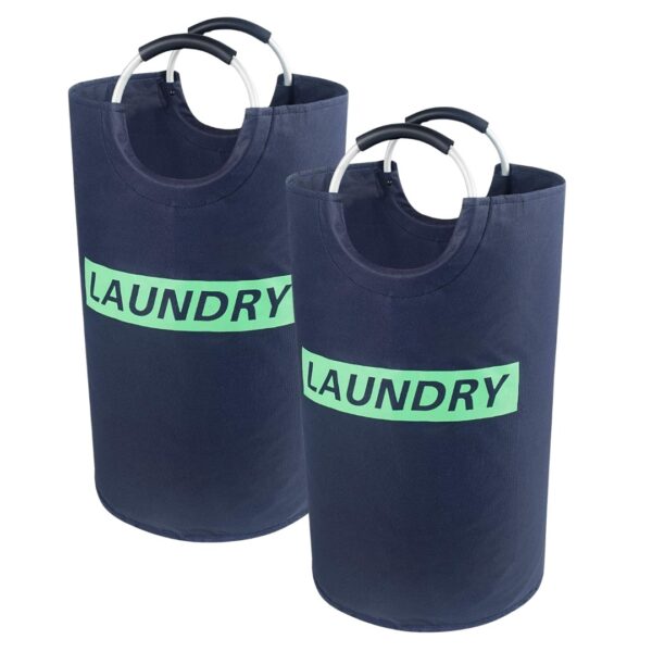 (2 Uni.) Cesto de Roupa Suja Dobrável 82L Tecido Oxford Resistente Lifewit Pegas EVA 38x64 cm