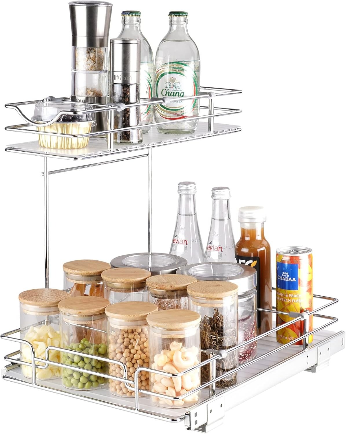 Organizador de Armário Extraível 2 Níveis Deslizamento Suave VEVOR LX-C9138B