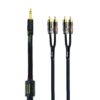Cabo de Áudio Jack 3.5mm para 4 RCA Blindado para Colunas e Amplificador - Preto