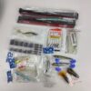 Lote Completo de Artigos de Pesca - Amostras, Anzóis, Vinis e Acessórios