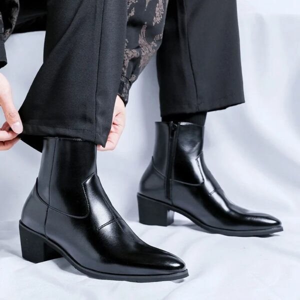 (45) Botas Chelsea Homem em Couro Sintético Estilo Britânico - Preto