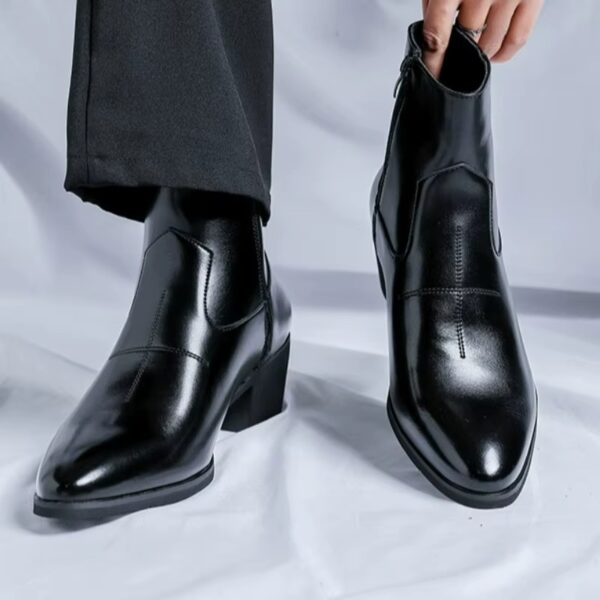 (45) Botas Chelsea Homem em Couro Sintético Estilo Britânico - Preto