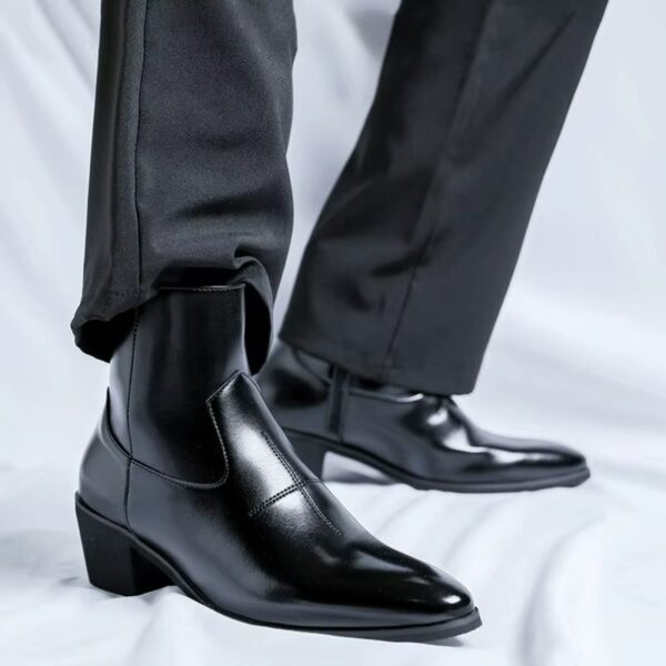 (45) Botas Chelsea Homem em Couro Sintético Estilo Britânico - Preto