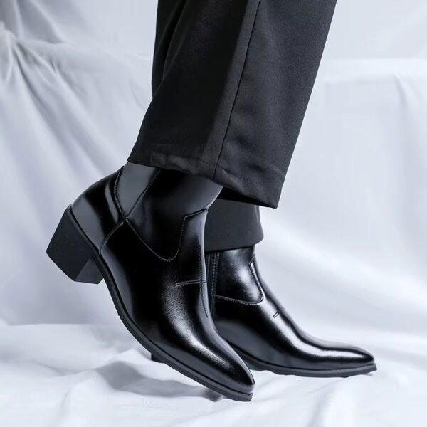 (45) Botas Chelsea Homem em Couro Sintético Estilo Britânico - Preto