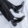 (45) Botas Chelsea Homem em Couro Sintético Estilo Britânico - Preto