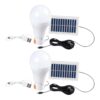 (2 Uni) Candeeiro de Campismo Solar e USB LED 7W com 3 Modos Fenteer Branco