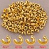 (x30) Terminal de Extremidade Crescente Banho Ouro 18K para Joias 4mm - Dourado