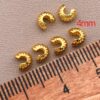 (x30) Terminal de Extremidade Crescente Banho Ouro 18K para Joias 4mm - Dourado