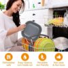 Cesto de Silicone para Air Fryer Quadrado Reutilizável Antiaderente 19cm - Preto