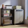 Armário Baixo Plástico Keter Linear com Puxadores Azuis 90 X 68 X 39 cm