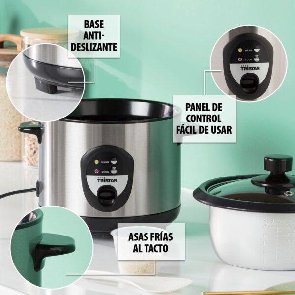 (1L) Arrozeira Tristar RK-6126 com Função Manter Quente e Antiaderente - Prateado