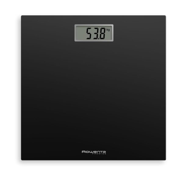 Balança de Casa de Banho Rowenta Premiss com Ecrã LCD Design Fino Até 150 Kg Preto
