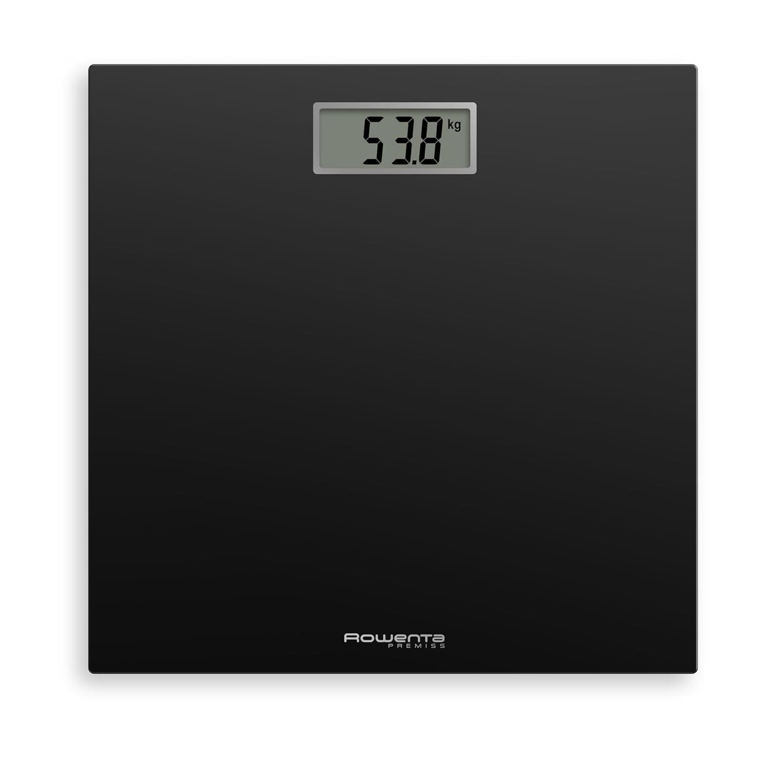 Balança de Casa de Banho Rowenta Premiss com Ecrã LCD Design Fino Até 150 Kg Preto