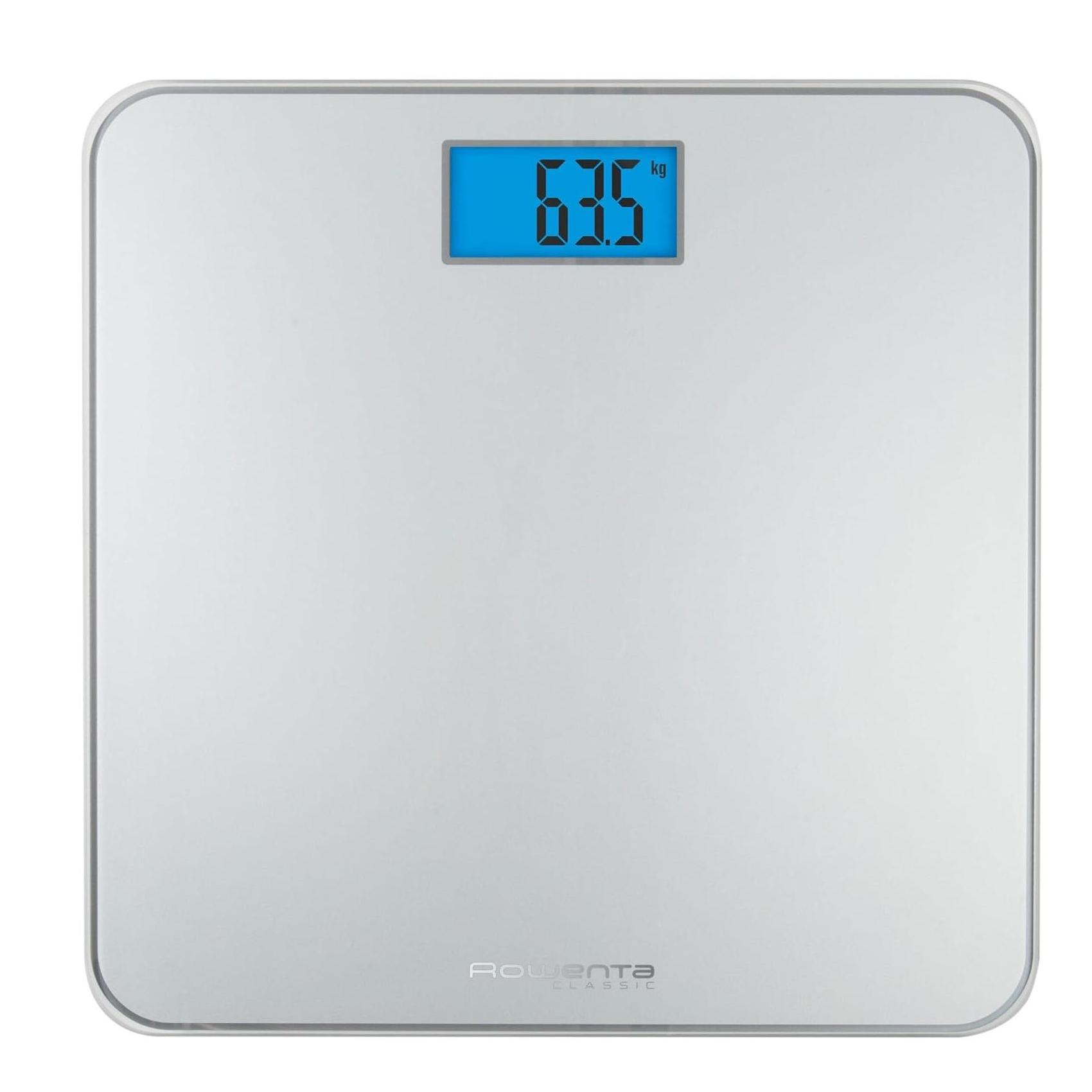 Balança de Casa de Banho Rowenta Classic BS1500 com Ecrã LCD Capacidade de 160 Kg Vidro Prata
