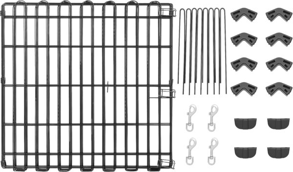 Parque Metálico Dobrável para Cães Amazon Basics 8 Paineis x 61 cm Preto