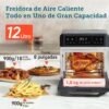Fritadeira de Ar Cosori 12 L com 11 Funções Air Fryer 1800 W Resistência Dupla Acessórios LED