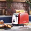 Torradeira Dupla Russell Hobbs Colours Plus 26554-56 2 Ranhuras Curta Largura Aço Inoxidável Vermelho