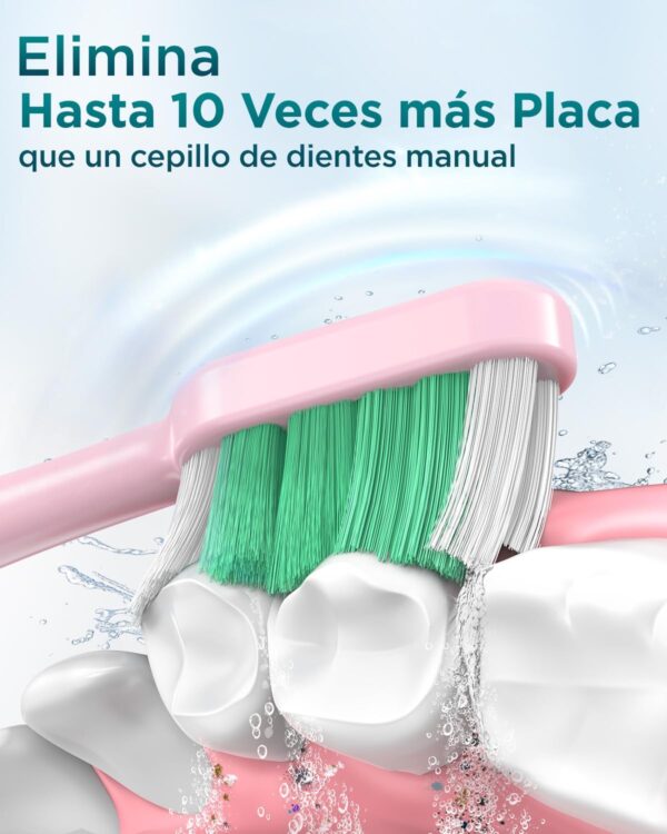 Escova de Dentes Elétrica com 8 Cabeças e Estojo IPX7 Rosa