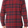 (XL) Camisa de Flanela Amazon Essentials Homem Manga Comprida Tamanho Xadrez Escocês Vermelho