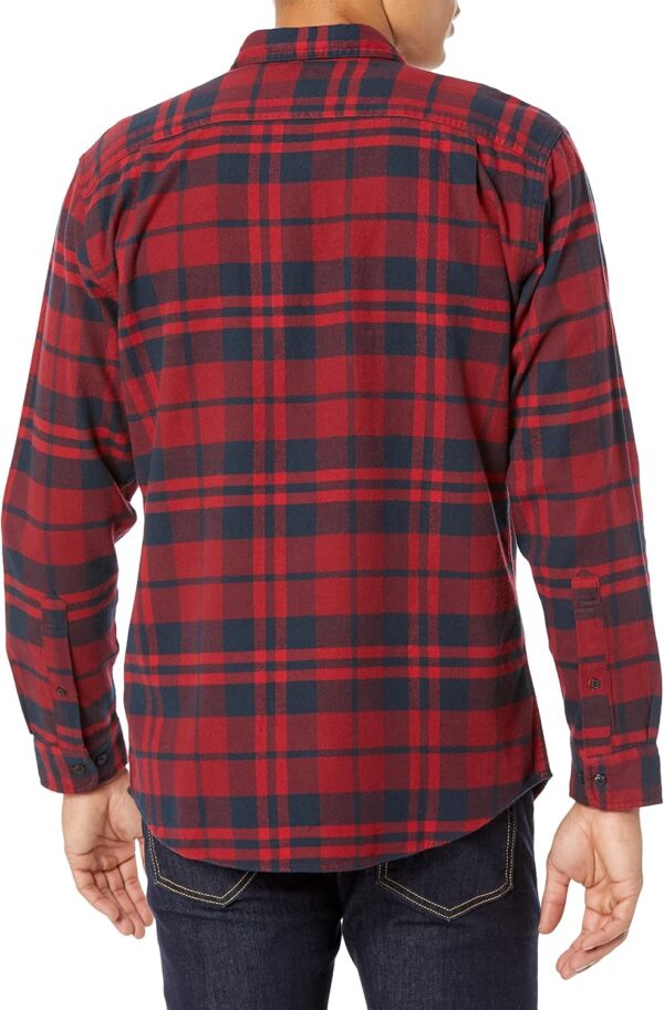 (XL) Camisa de Flanela Amazon Essentials Homem Manga Comprida Tamanho Xadrez Escocês Vermelho