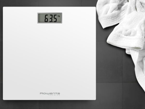 Balança Digital Rowenta Premiss BS1401, 150 Kg Ultra Fina Vidro Temperado Automática 30x30 cm