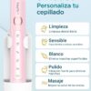 Escova de Dentes Elétrica com 8 Cabeças e Estojo IPX7 Rosa