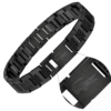 Pulseira em Aço Inoxidável com Detalhe Crocodilo e Estilo Desportivo Icónico 12mm x 21,5 cm - Preto
