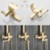 Conjunto de Duche 3 em 1 Dourado Escovado 1156 Rainfall Exposed