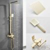 Conjunto de Duche 3 em 1 Dourado Escovado 1156 Rainfall Exposed