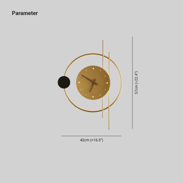 Aplique de Parede com Relógio Nielsen LED Interior em Metal e Acrílico - Preto e Dourado