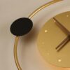 Aplique de Parede com Relógio Nielsen LED Interior em Metal e Acrílico - Preto e Dourado