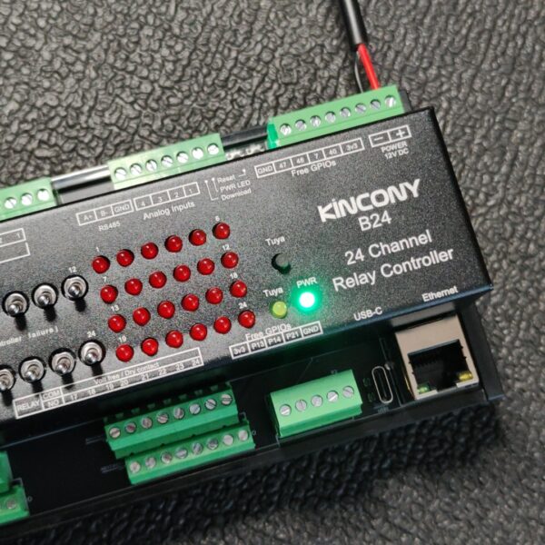 Controlador Inteligente 24 Canais Relé ESP32-S3 Ethernet RS485 KinCony B24