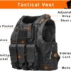 Colete Tático Ajustável Airsoft Tecido Oxford Leve com Bolsos Removíveis - Preto