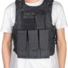 Colete Tático Ajustável Airsoft Tecido Oxford Leve com Bolsos Removíveis - Preto