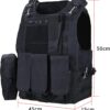 Colete Tático Ajustável Airsoft Tecido Oxford Leve com Bolsos Removíveis - Preto