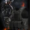 Colete Tático Ajustável Airsoft Tecido Oxford Leve com Bolsos Removíveis - Preto