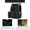 Colete Tático Ajustável Airsoft Tecido Oxford Leve com Bolsos Removíveis - Preto