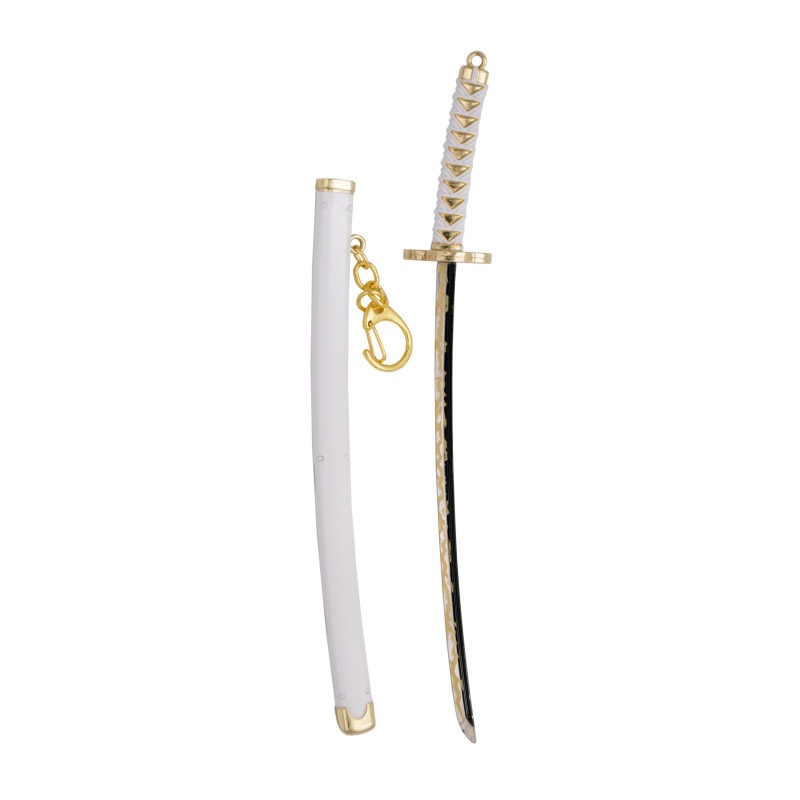 (22cm) Porta-chaves Katana Demon Slayer Agatsuma Zenitsu Abertura Automática - Amarelo
