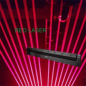 Barra Laser RGB 8 Olhos Efeito Feixe DMX para Festas e DJ - Preto