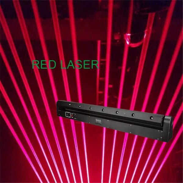 Barra Laser RGB 8 Olhos Efeito Feixe DMX para Festas e DJ - Preto