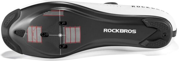 (40) Sapatos de Ciclismo ROCKBROS CR5 Sola de Carbono Compatíveis SPD/Look - Branco