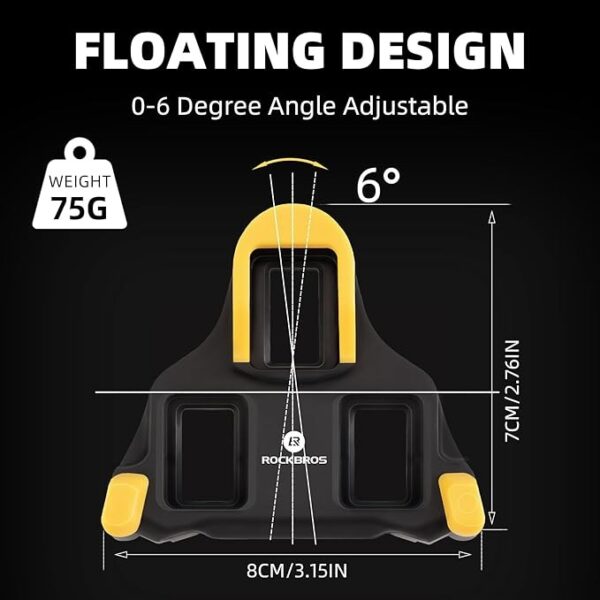 F126X3035_paste_1780586305845_2 Travas para Pedais ROCKBROS Compatíveis com Shimano SPD-SL Flutuação 6º - Amarelo